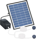 Solar Air Pump Aerator for Fish Pond, 6W, 10 ft Cable, 8.2 ft Hose, 13 GPH, 2 Bubble Stones, 7.1 x 11 in Solar Panel X75193