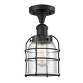Small Bell Cage 1 Light Semi-Flush Mount T190