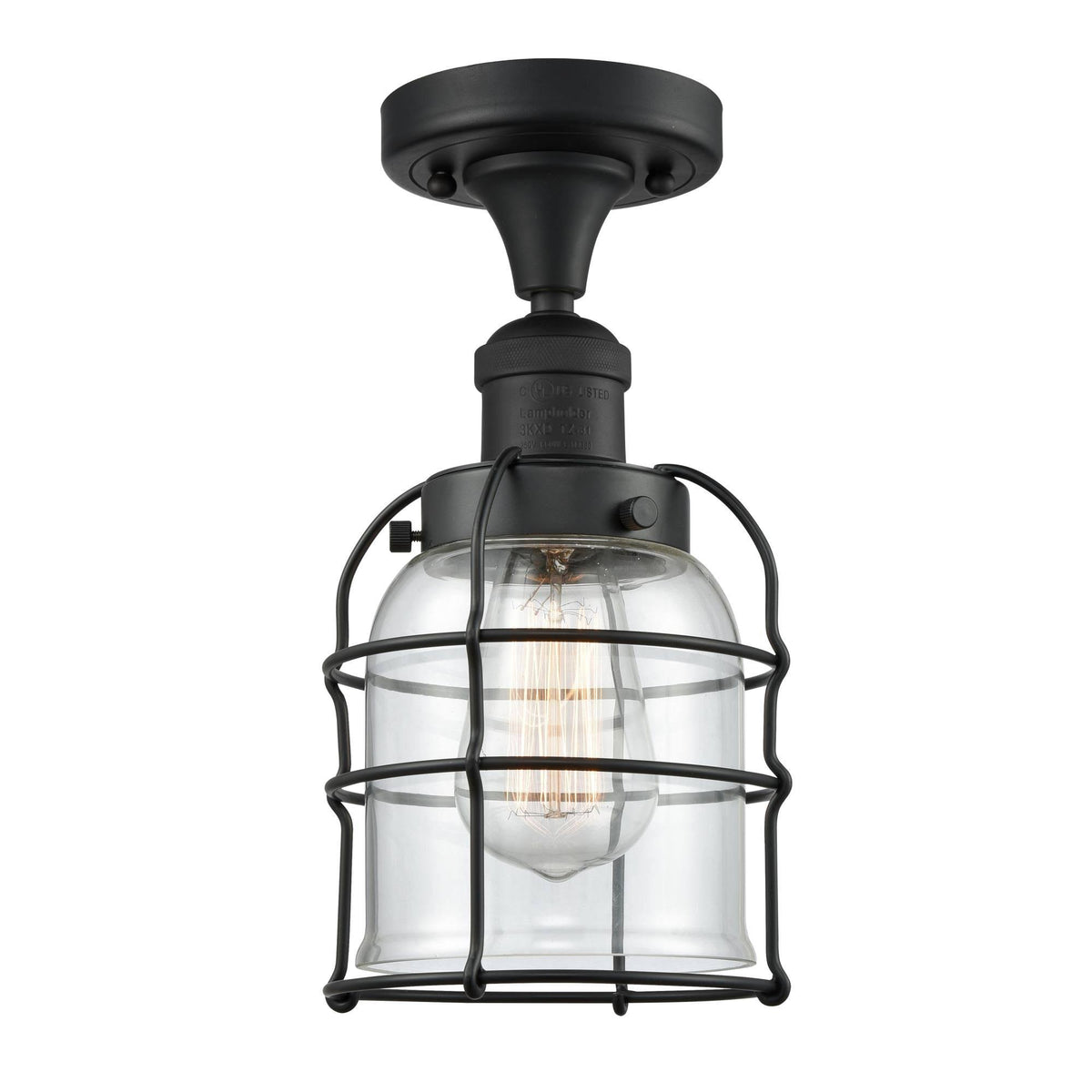 Small Bell Cage 1 Light Semi-Flush Mount T190