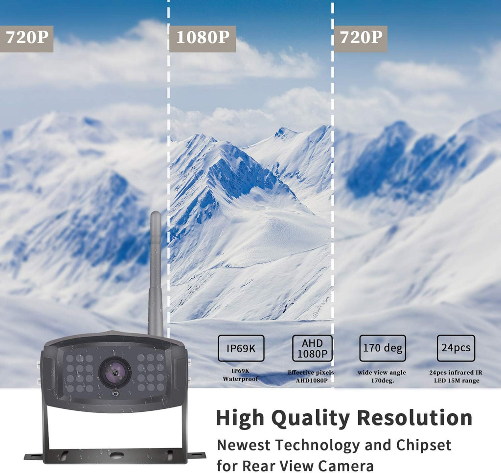 7'' Wireless Rear View Camera System with DVR Monitor L39646