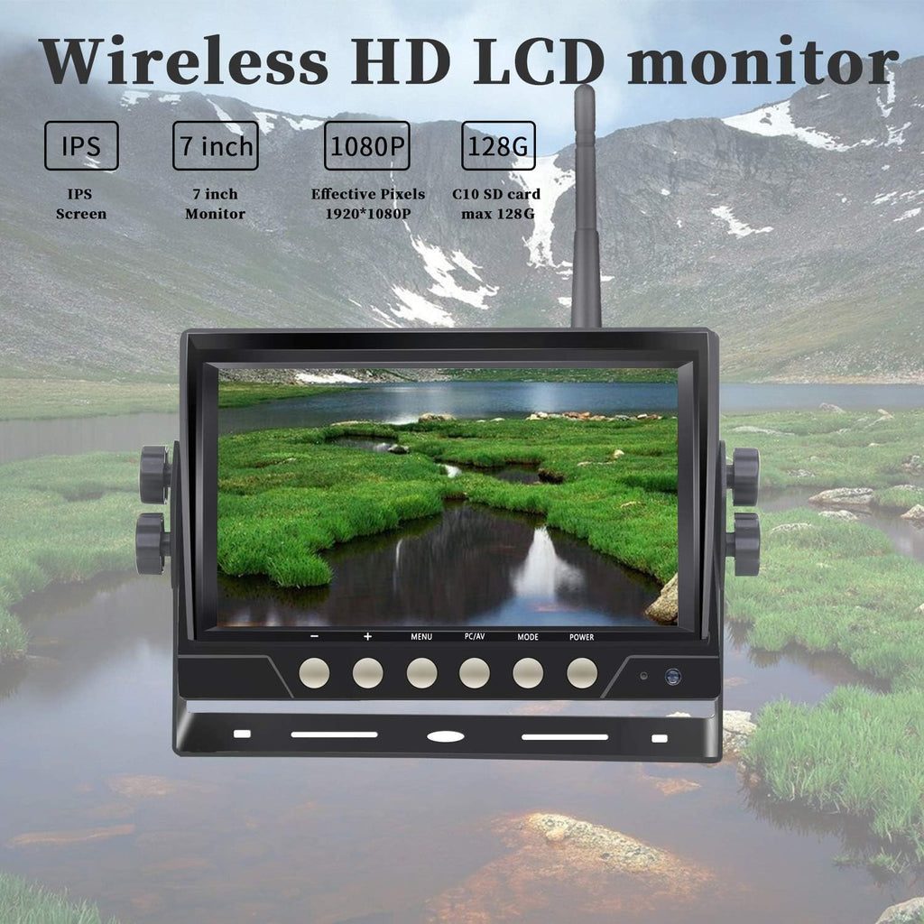 7'' Wireless Rear View Camera System with DVR Monitor L39646