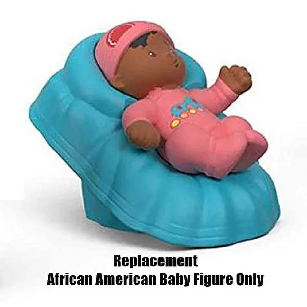 African American Baby Figure with Blue Basket and Pink Outfit C206