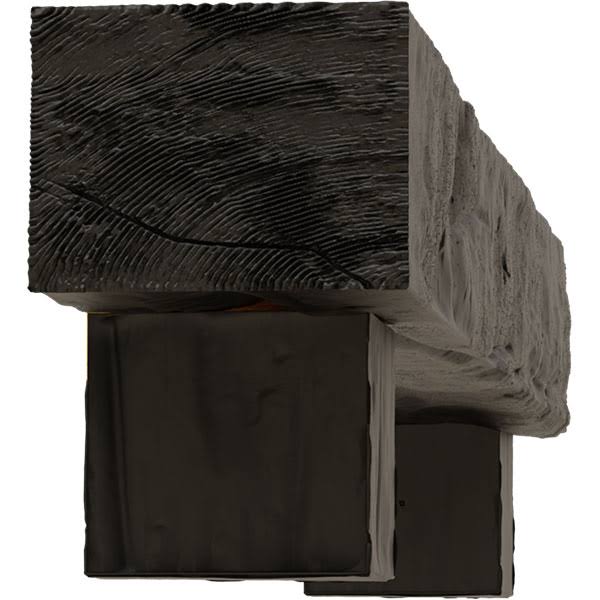 Burnished Cedar Faux Wood Fireplace Mantel Kit with Corbels U188921