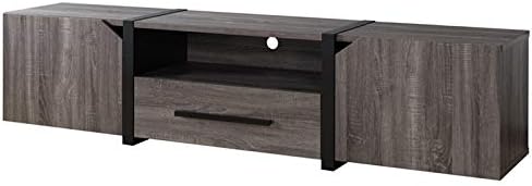 Rustic Wood 81.5-Inch TV Stand in Distressed Gray S57178