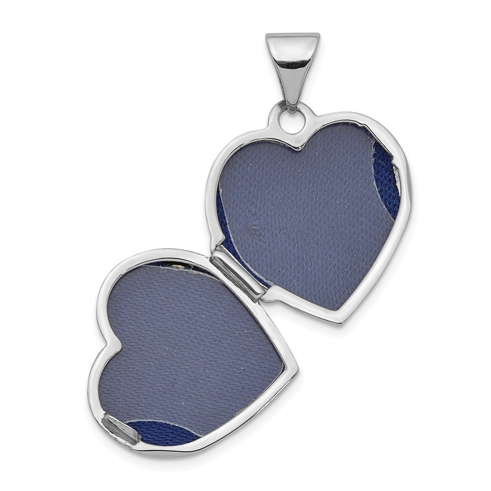 14k White Gold Polished 15mm Photo Locket Pendant Necklace A456175