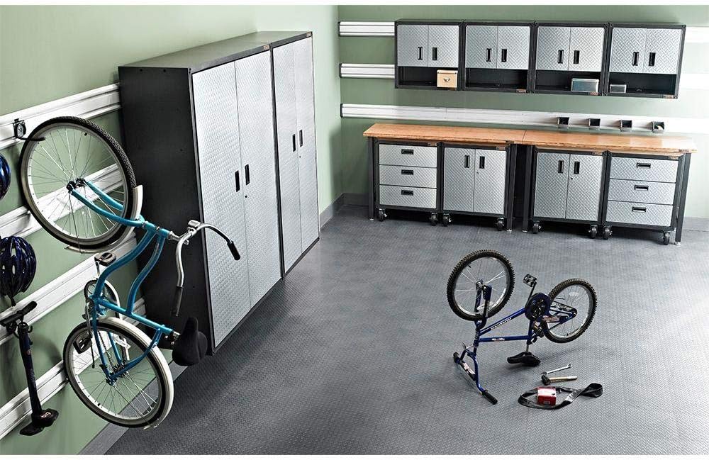3/4 Wall Steel GearBox Cabinet, Silver Tread Q89738