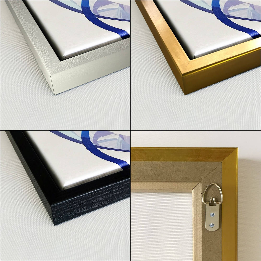 Framed Canvas - Grey - 40 in. Wide x 30 in. High - Gold M3114