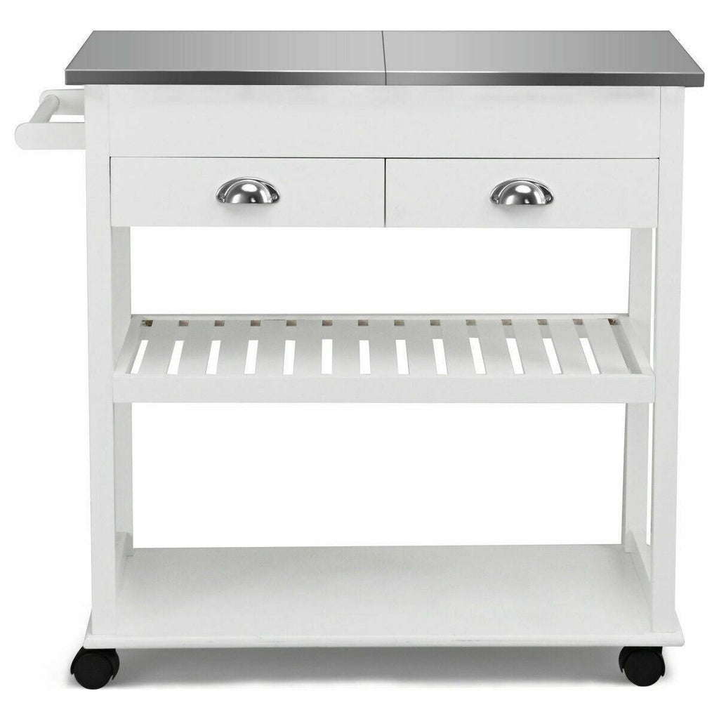 Stainless Steel Mobile Kitchen Trolley Cart with Drawers & Casters T981175