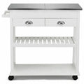Stainless Steel Mobile Kitchen Trolley Cart with Drawers & Casters T981175