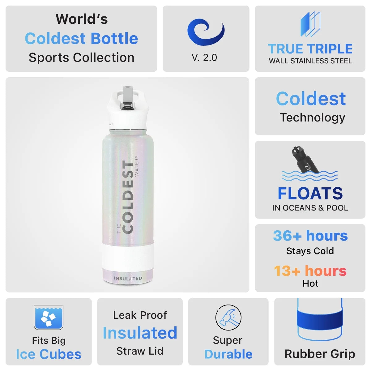 40 oz Vacuum Insulated Stainless Steel Water Bottle A50258
