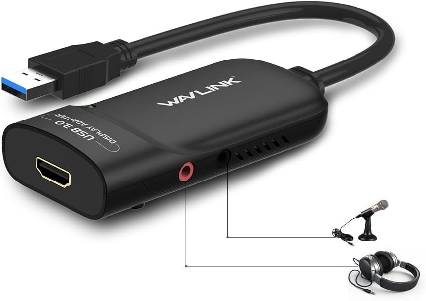 USB 3.0 to HDMI Video Graphics Adapter with Audio Port Displaylink Chip, 2048x1152 External Video Card Adapter M235136