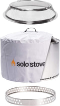 27x17 Inches Portable Wood Burning Smokeless Fire Pit with Camp Stove Accessories Q768606