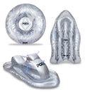 Silver Snow Tube Sled with Handles, 3 Piece M8126