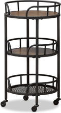 Black/Walnut Brown Trolleys & Carts C534