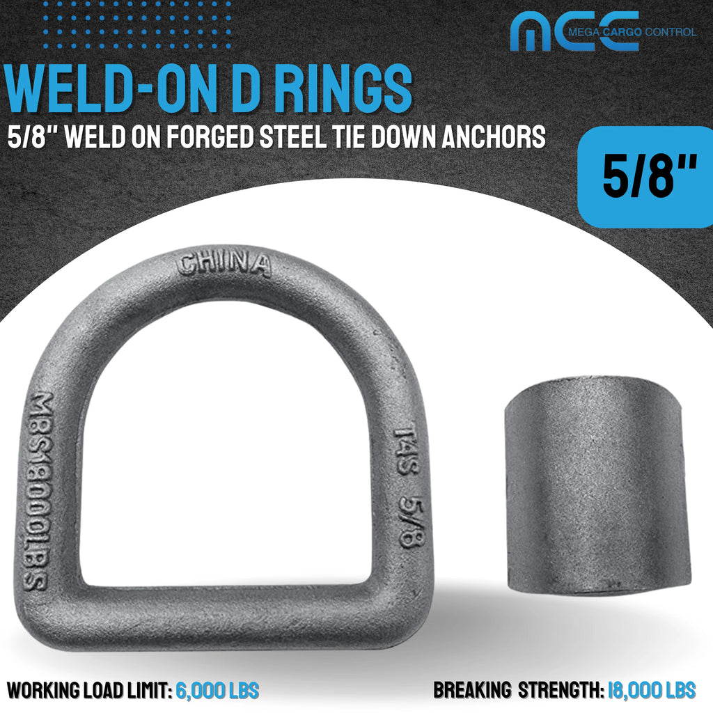 10 Pack Heavy Duty 5/8" Weld-On D Ring for Flatbed Truck Trailer Tie Down F334