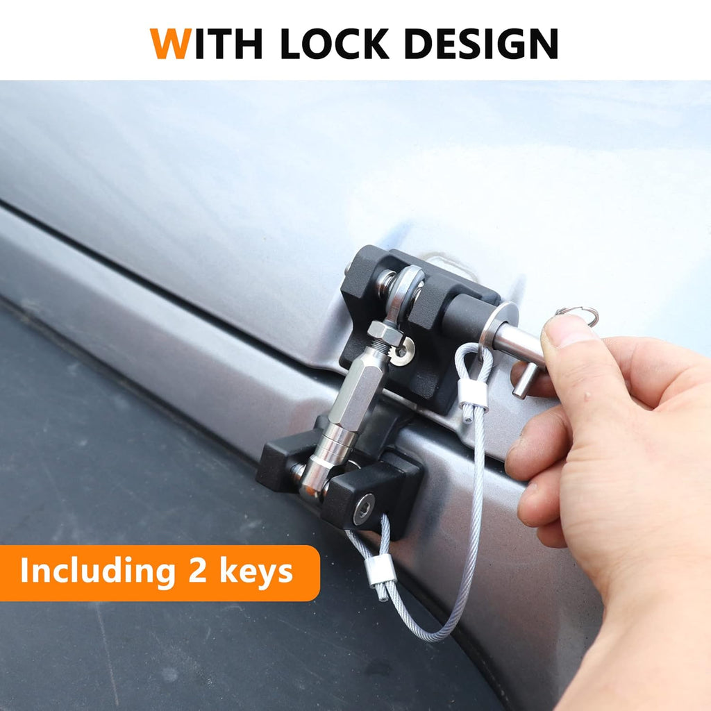 Aluminum Hood Latches Locking Kit, 1 Pair Black with 2 Keys G7973