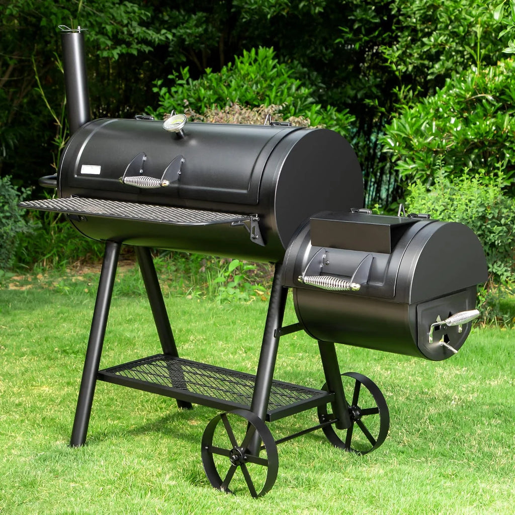 Heavy Duty Outdoor Offset Smoker with Extra Large Cooking Area R53413