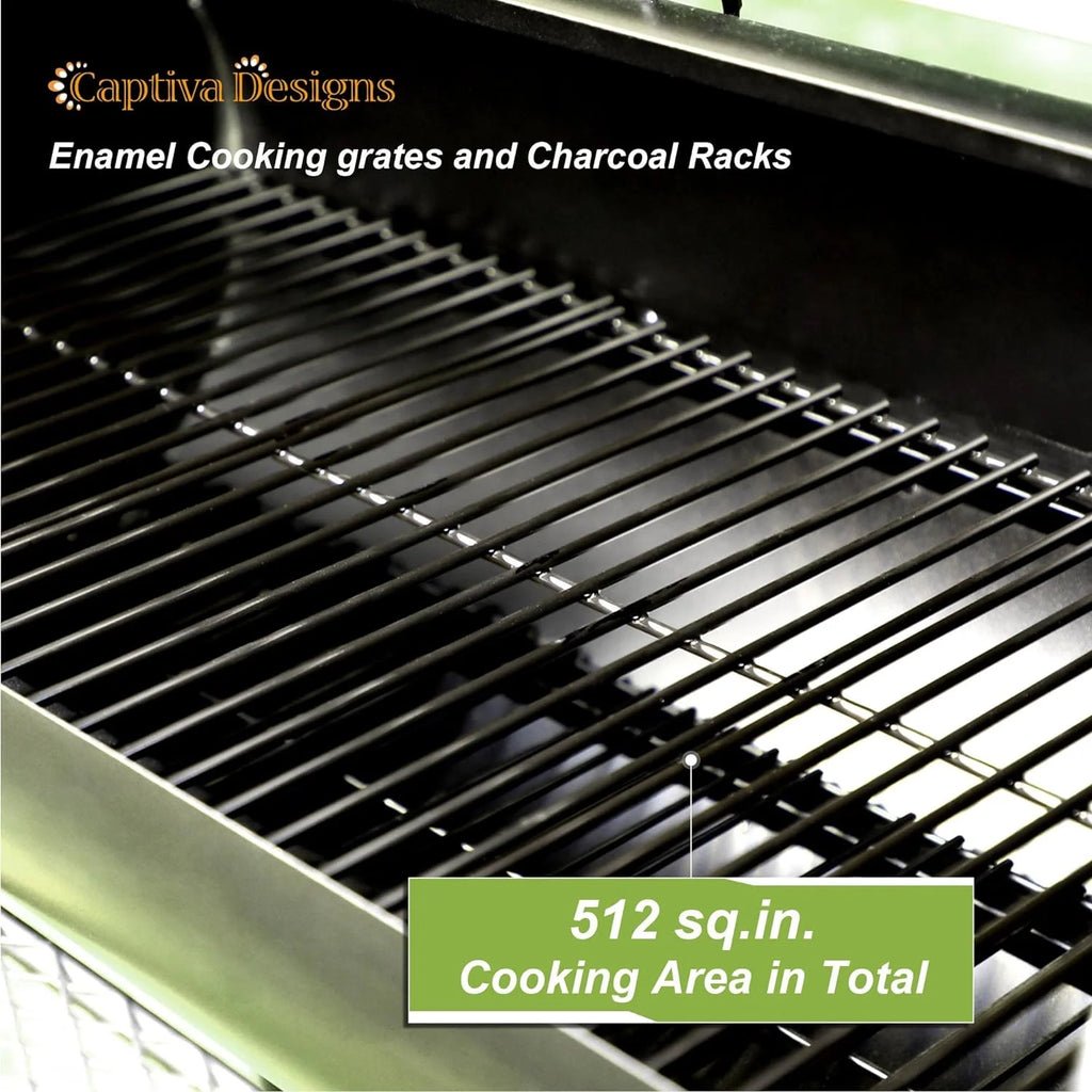 Heavy Duty Outdoor Offset Smoker with Extra Large Cooking Area R53413