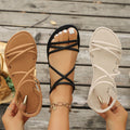 Women's Criss-Cross Strappy Flat Sandals - Comfortable Open Toe Summer Shoes