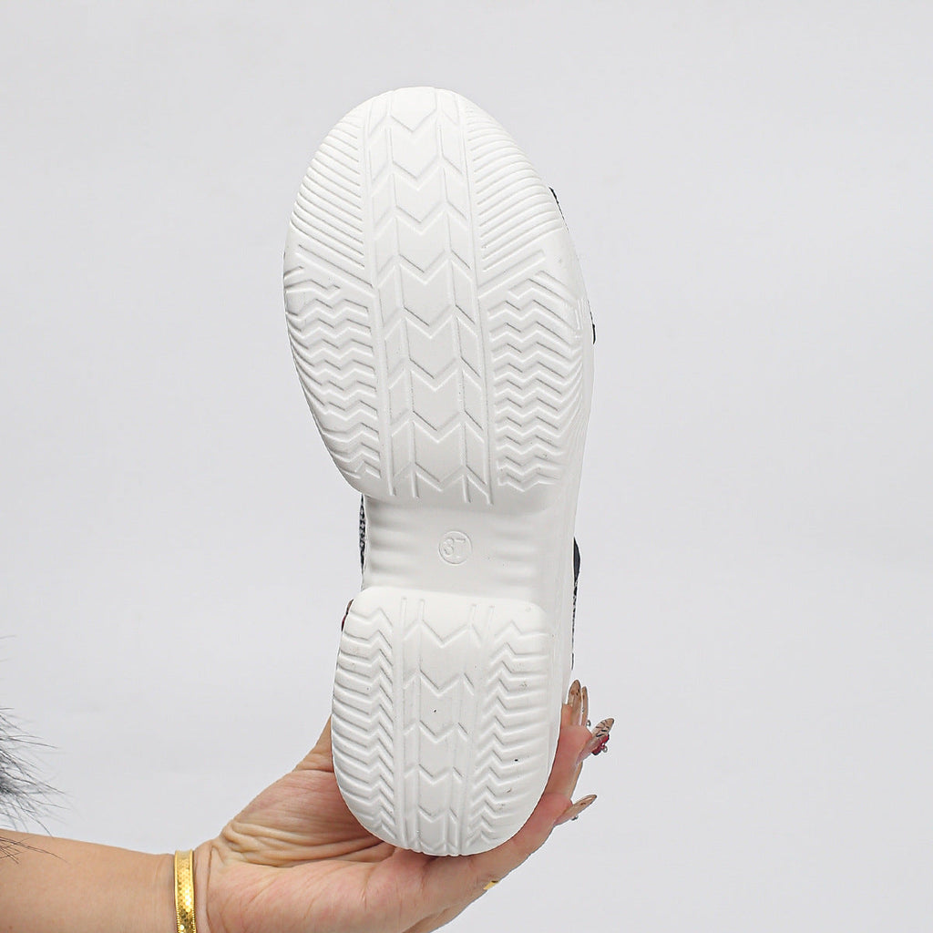 Fashion Knit Mesh Platform Wedge Sandals for Women - 9cm Heel Peep Toe Summer Shoes