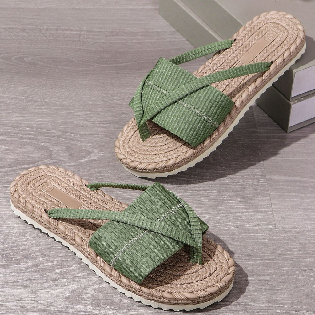 Woven Platform Criss-Cross Slide Sandals - Summer Comfort 👡✨