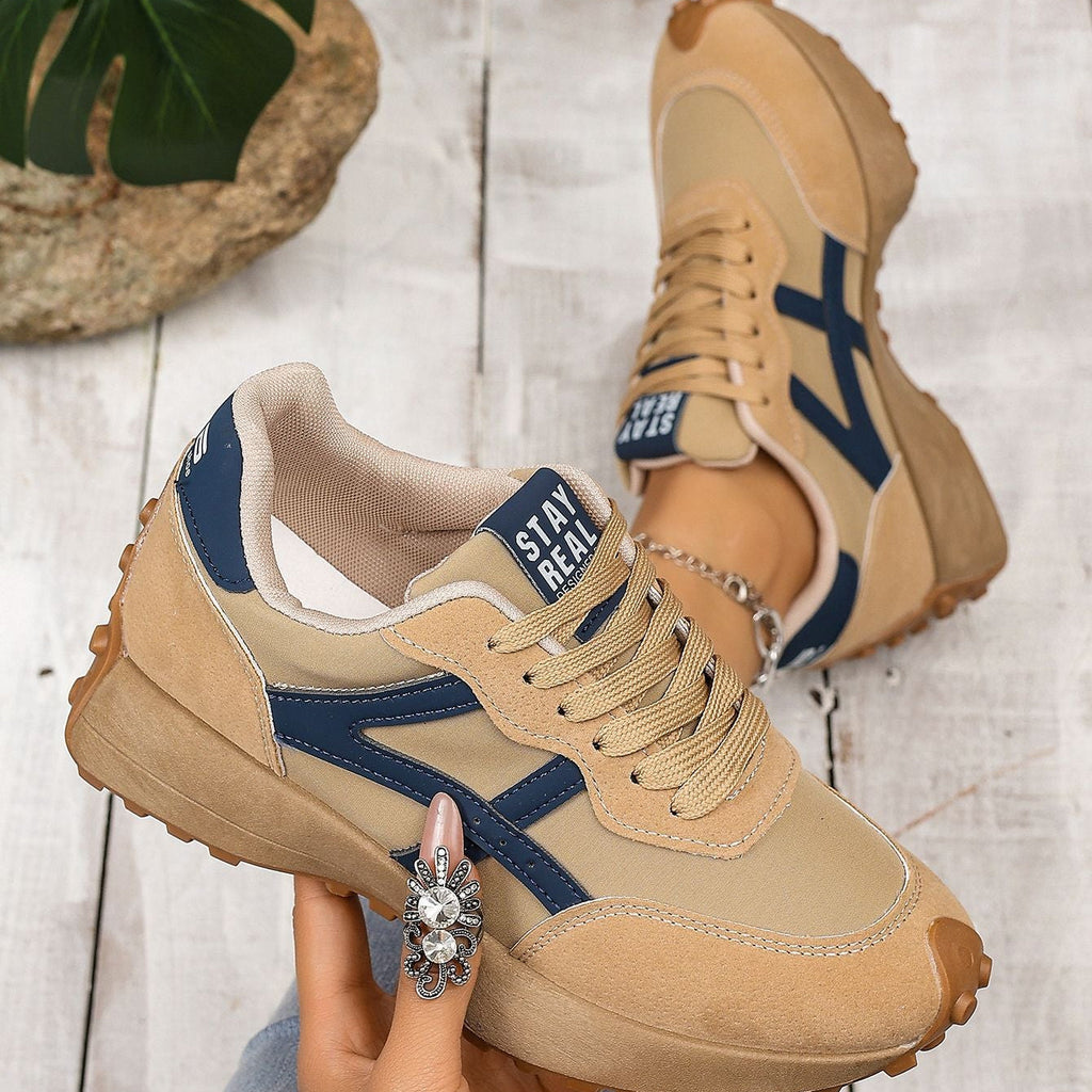 Women's Chunky Platform Sneakers – 3.5CM Thick Sole Casual Lace-Up Shoes