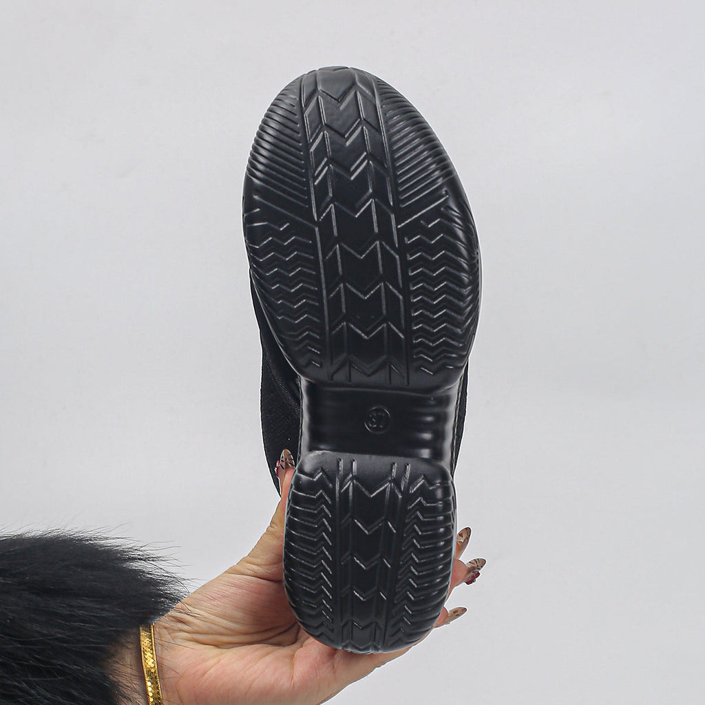 Fashion Knit Mesh Platform Wedge Sandals for Women - 9cm Heel Peep Toe Summer Shoes