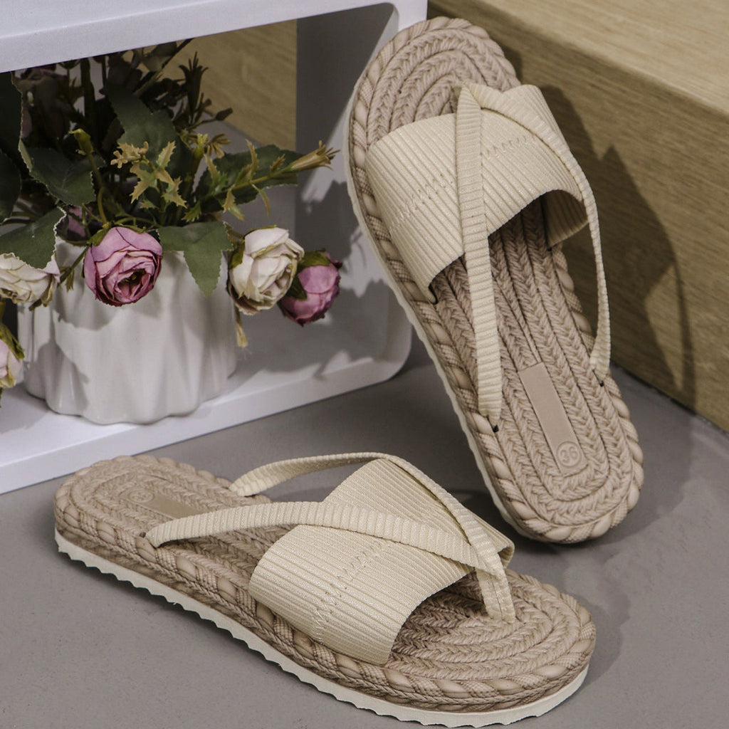Woven Platform Criss-Cross Slide Sandals - Summer Comfort 👡✨