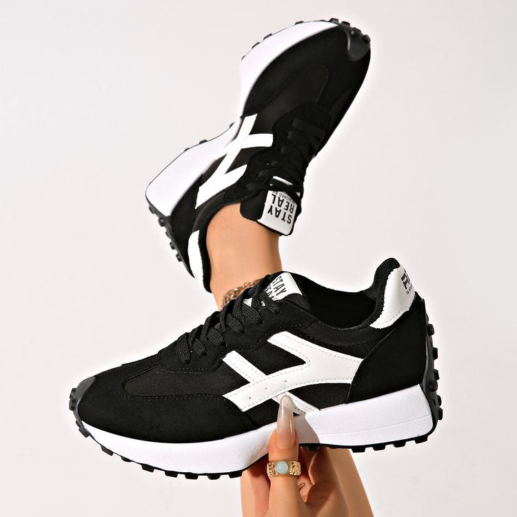 Women's Chunky Platform Sneakers – 3.5CM Thick Sole Casual Lace-Up Shoes