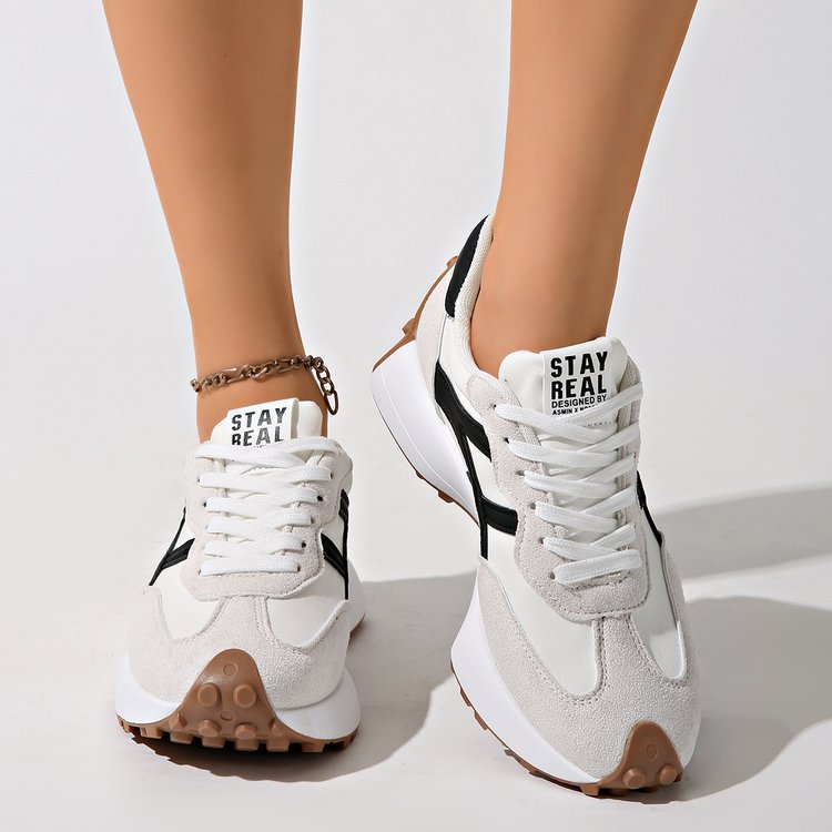 Women's Chunky Platform Sneakers – 3.5CM Thick Sole Casual Lace-Up Shoes