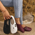Classic Button Strap Comfort Flats – Casual Slip-On Loafers for Women