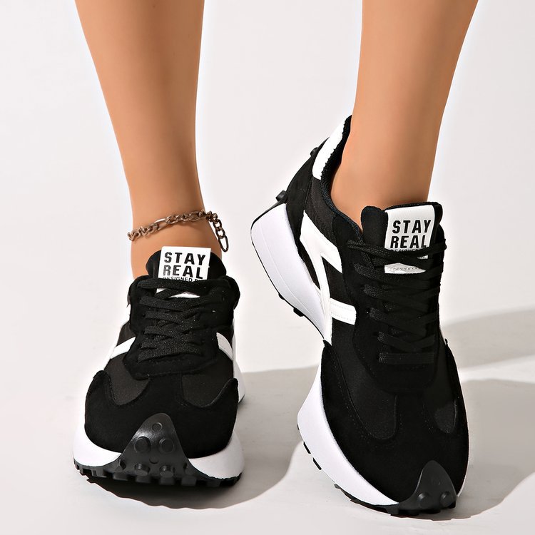 Women's Chunky Platform Sneakers – 3.5CM Thick Sole Casual Lace-Up Shoes