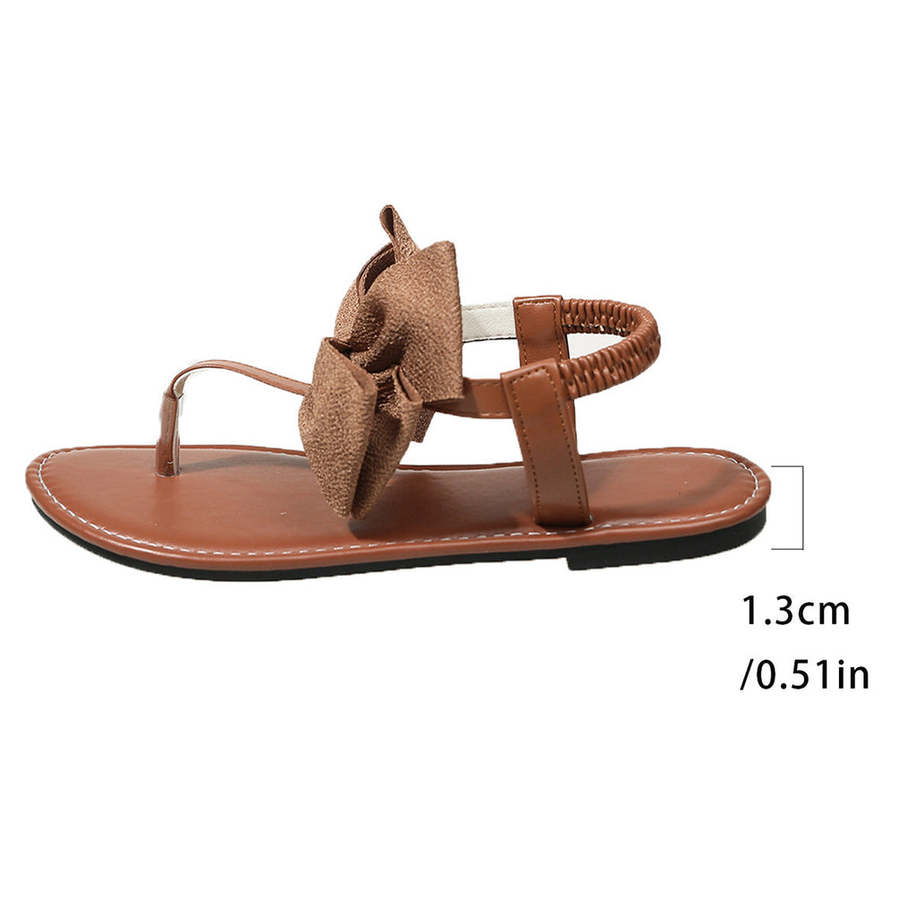 Women's Bowknot Flip Flops - Chic Large Bow Thong Sandals with Ankle Strap, Lightweight Summer Beach Shoes