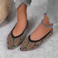 Leopard Print Knit Pointed Toe Flats – Comfortable Slip-On Loafers