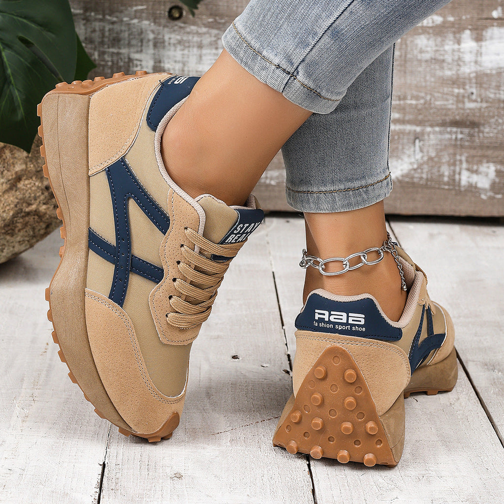 Women's Chunky Platform Sneakers – 3.5CM Thick Sole Casual Lace-Up Shoes