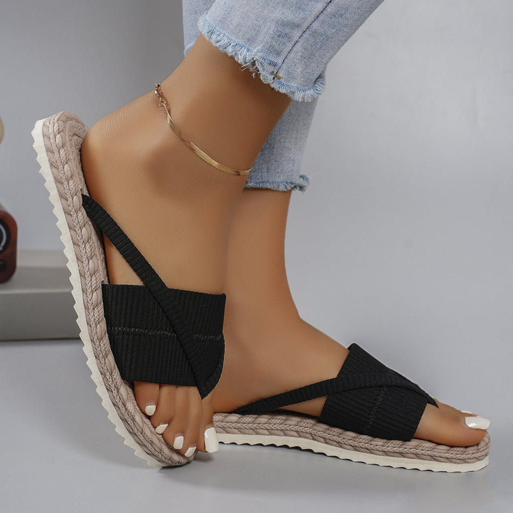 Woven Platform Criss-Cross Slide Sandals - Summer Comfort 👡✨