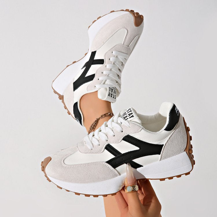 Women's Chunky Platform Sneakers – 3.5CM Thick Sole Casual Lace-Up Shoes
