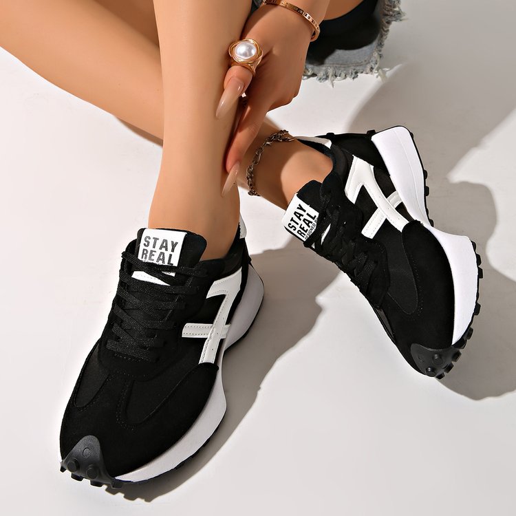 Women's Chunky Platform Sneakers – 3.5CM Thick Sole Casual Lace-Up Shoes