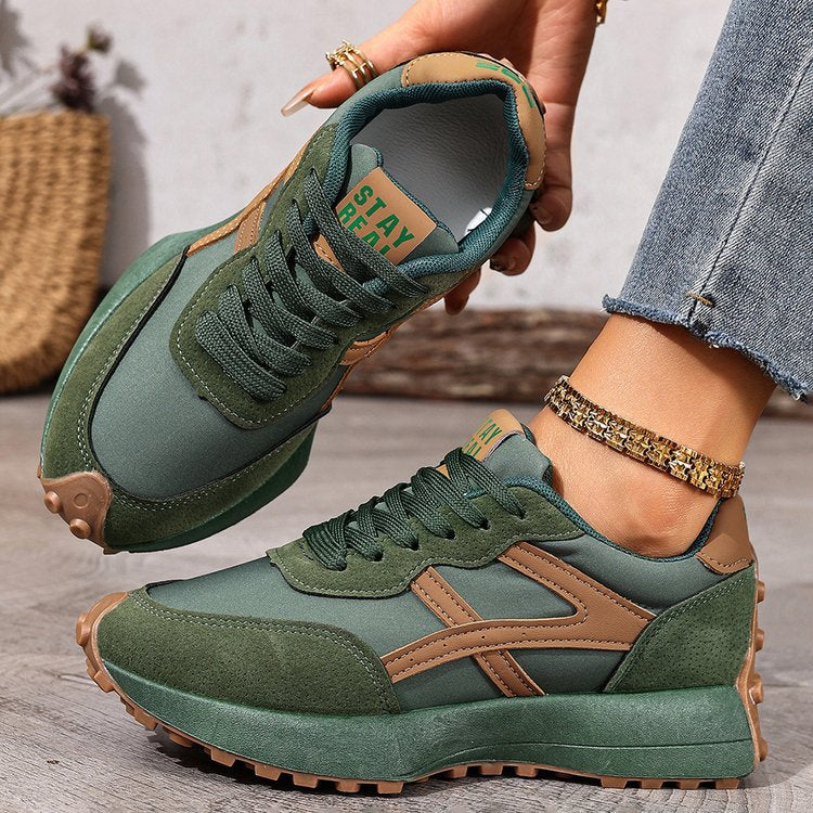 Women's Chunky Platform Sneakers – 3.5CM Thick Sole Casual Lace-Up Shoes