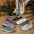 Breathable Knit Slip-On Sneakers Women - Lightweight Mesh Walking Shoes with Cutout Design