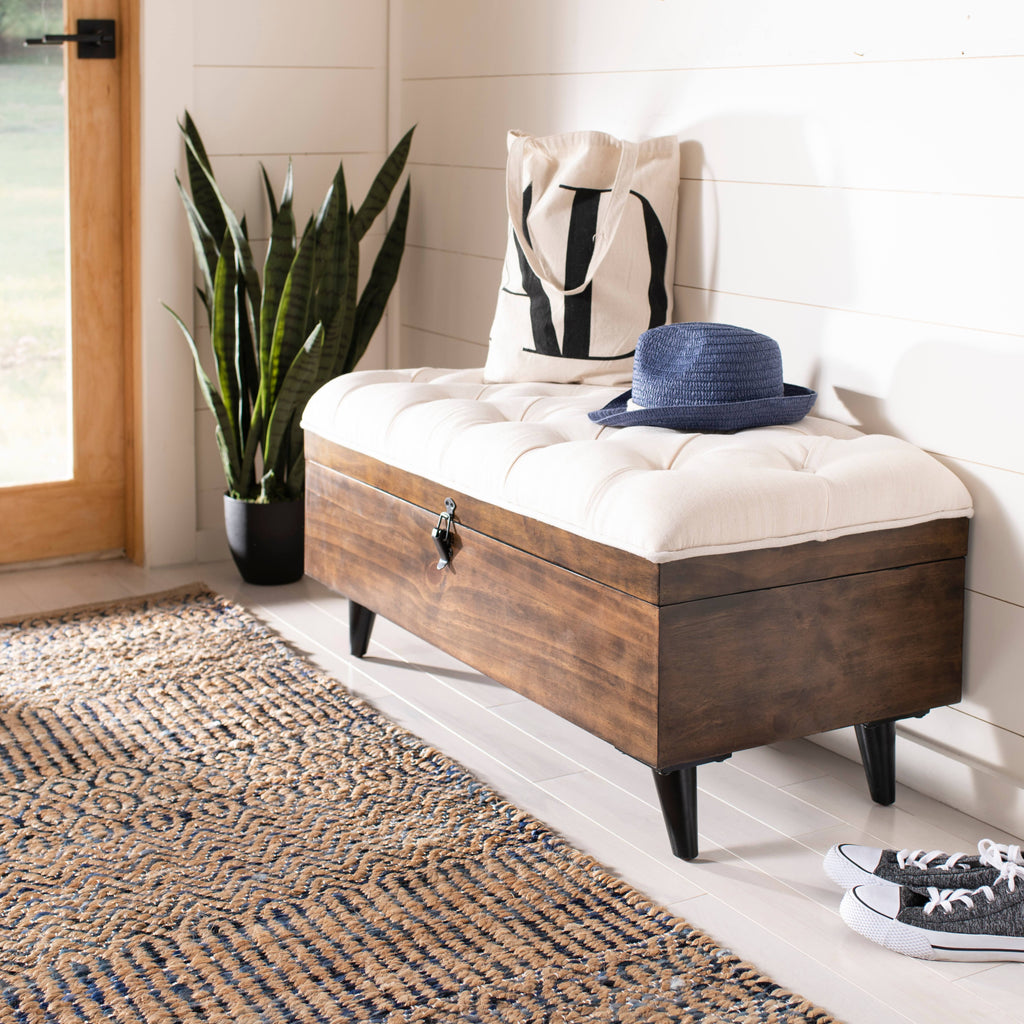 Light Beige Tufted Cocktail Ottoman R823875