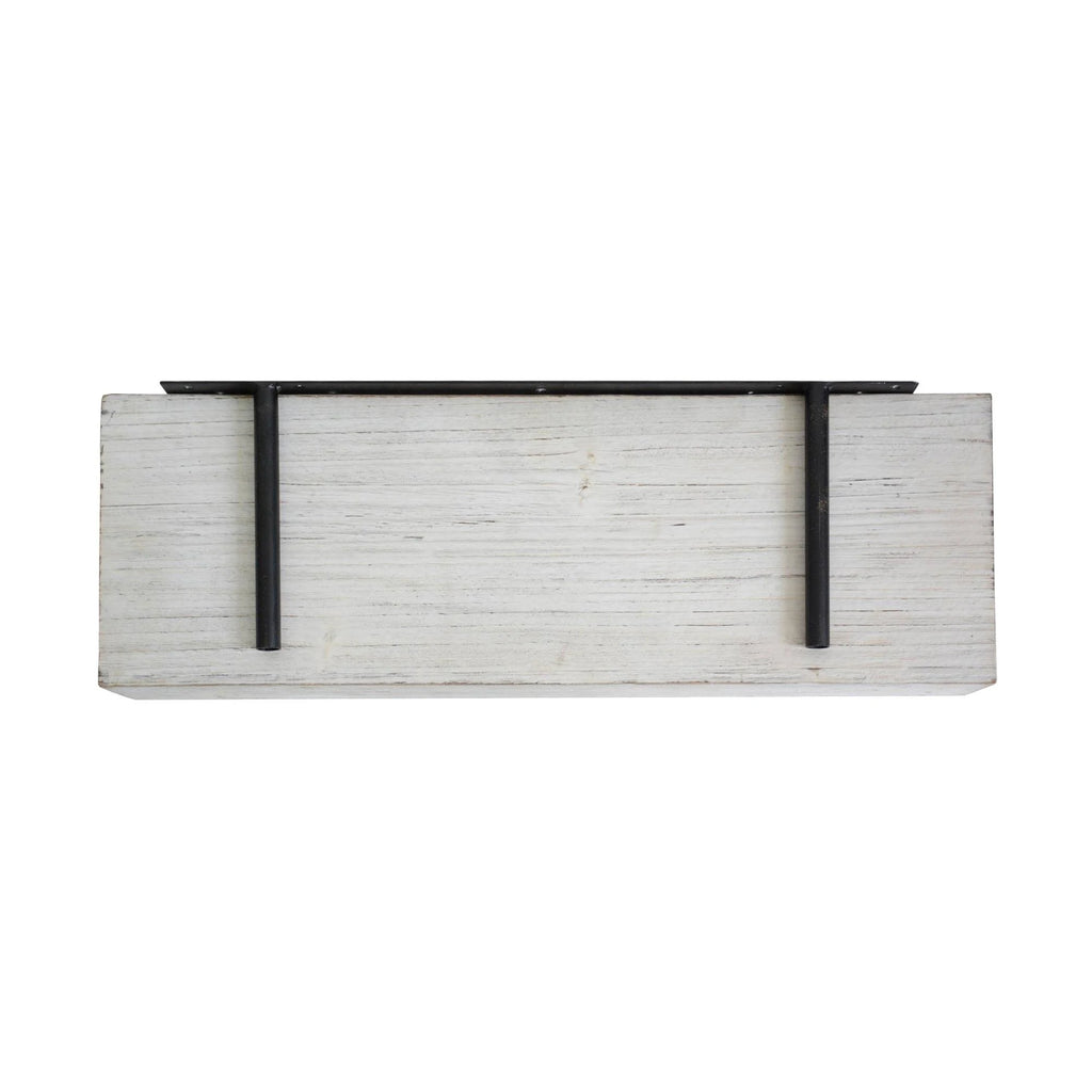 Rustic Whitewashed Wood Floating Wall Shelf P5456