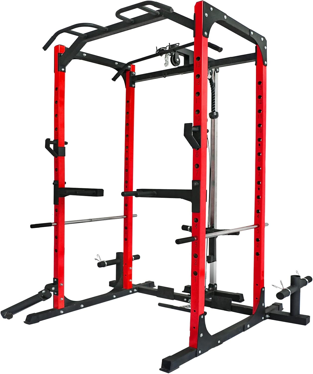 Power Cage with LAT Pulldown System, 1000LBS Capacity Power Rack B168