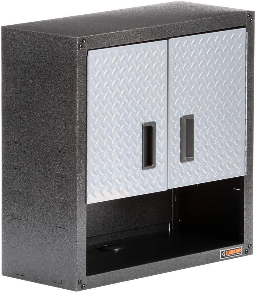 3/4 Wall Steel GearBox Cabinet, Silver Tread Q89738