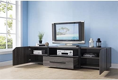 Rustic Wood 81.5-Inch TV Stand in Distressed Gray S57178
