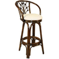 Antique Finish Swivel Rattan Counterstool Y29928