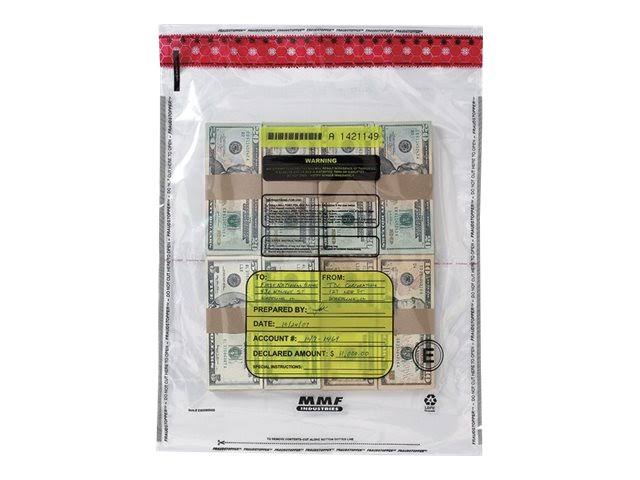 12 Bundle Capacity Tamper-Evident Cash Bags, 20 x 24, Clear, 250 Bags/Box U280641