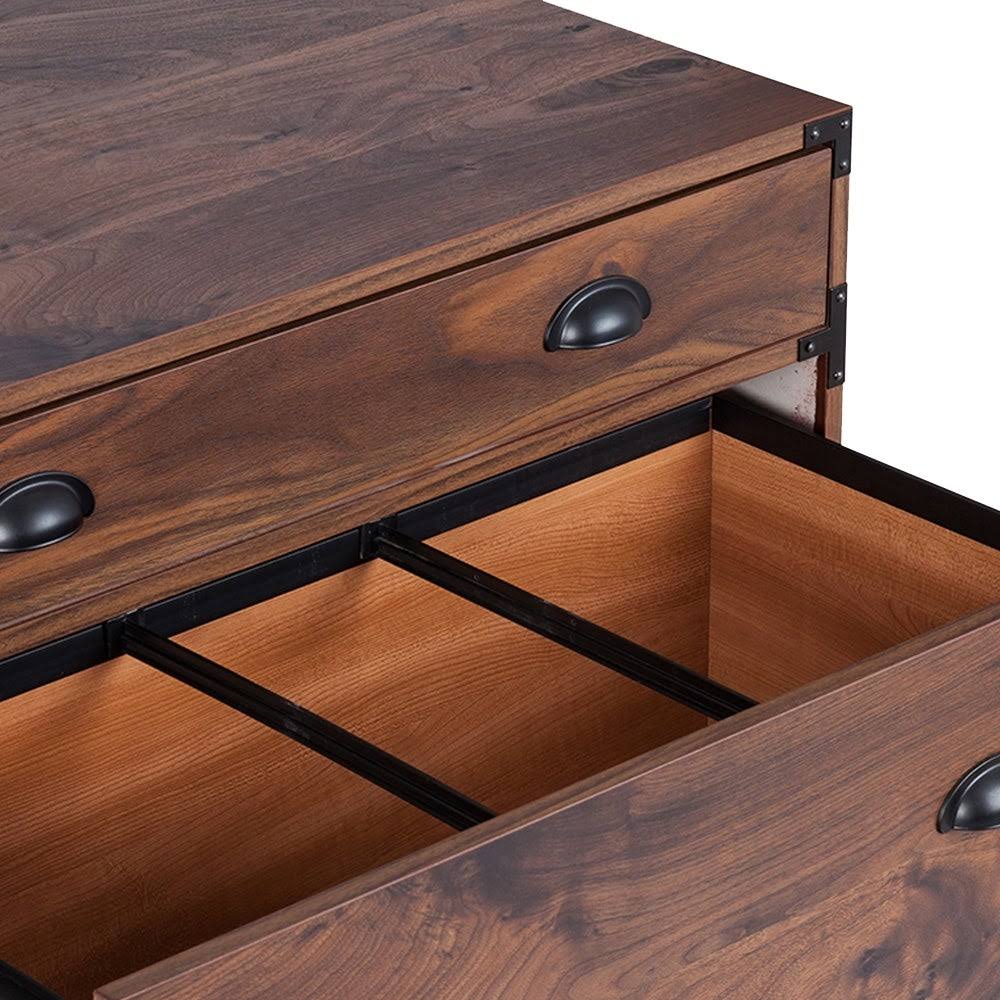 1-Drawer Lateral File Cabinet with Tray - Walnut - Legal O9816