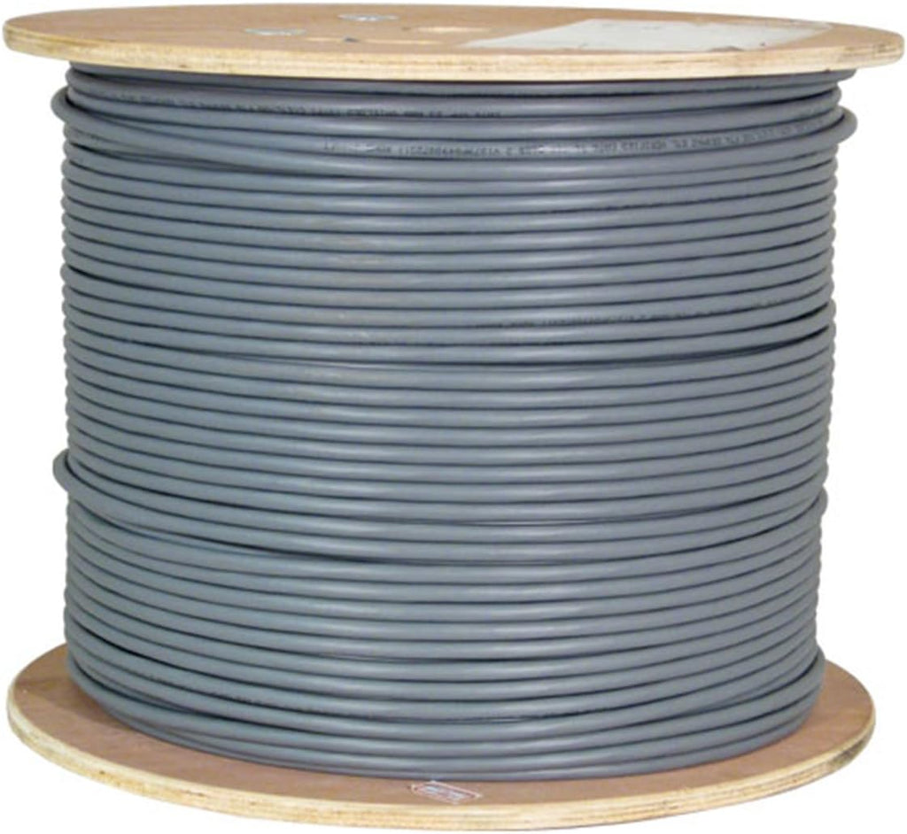 Bulk Shielded Cat6A Ethernet Cable, 23AWG, Solid Bare Copper, PVC, 1000ft, White M416