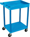 Blue Top Tub and Bottom Flat Shelf Cart W741